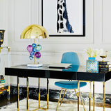 ‘Le Cobusier’ Coloured Crystal, Marble Base & Gold Brass Table Lamp