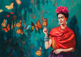 Butterfly - Painted by Frida Kahlo- Circa. 1890. High Quality Polyester Cotton Canvas Print.. Ready to be Framed or Mounted. Available in 3 Sizes - Small - Medium or Large.