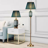 ‘Armani’ Green & Gold Traditional Ceramic Floor Lamp
