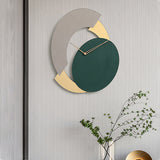 EM Collection - 'Alexandra Green’ Contemporary Wall Clock & Gold Mirror 60cm Length