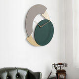 EM Collection - 'Alexandra Green’ Contemporary Wall Clock & Gold Mirror 60cm Length