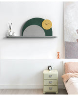 EM Collection - ‘Calatrava Green’ Wall Clock with Display Ledge 100cm Wide