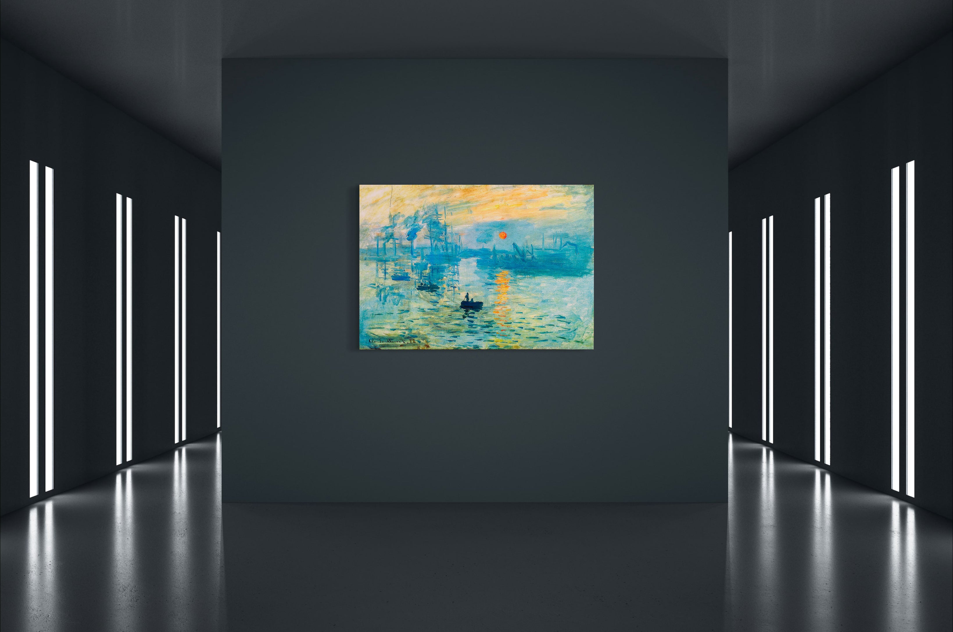 Sunrise Landscape - Painted by Claude Monet - Circa. 1899. High Quality Polyester Cotton Canvas Print. Rolled Canvas Available in 3 Sizes - Small, Medium, or Large. Stretched Canvas Option Available in One (1) Large Size - 70cm x 100cm.