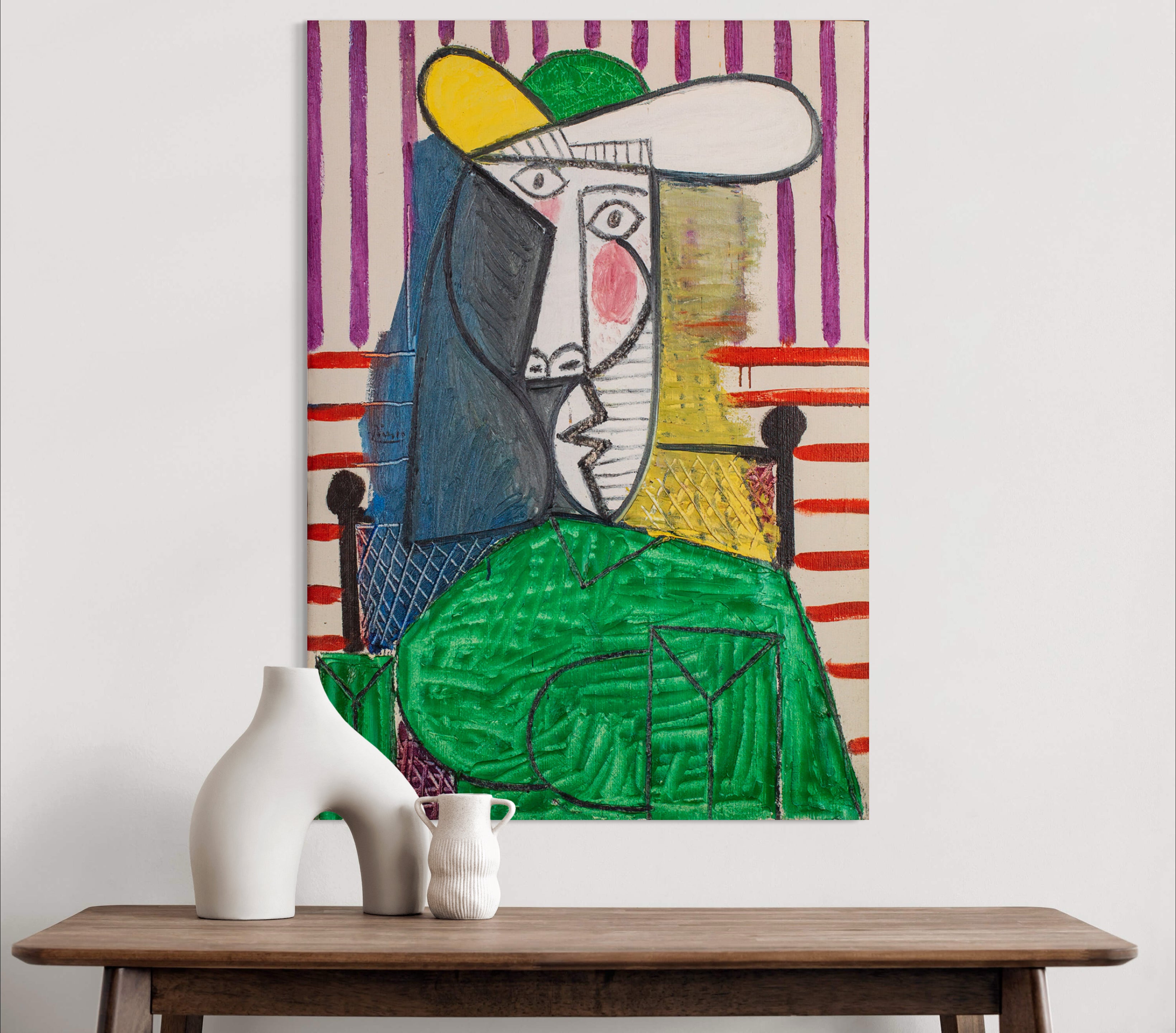 Head of a Woman - Painted by Pablo Picasso - Circa. 1960. High Quality Polyester Cotton Canvas Print. Ready to be Framed or Mounted. Available in 3 Sizes - Small - Medium or Large.