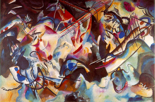 Composition VI- Painted by Wassily Kandinsky - Circa. 1913. High Quality Polyester Cotton Canvas Print. Ready to be Framed. Available in Two Sizes - 40cm X 60cm & 70cm x 100cm.