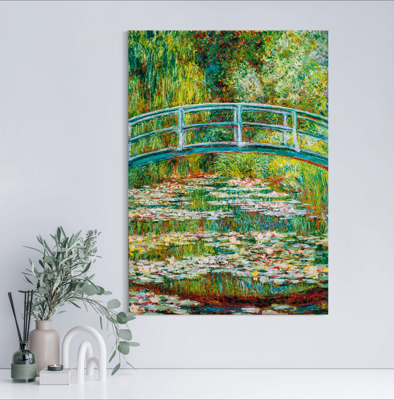 The Japanese Bridge - Painted by Claude Monet - Circa. 1899. High Quality Polyester Cotton Canvas Print. Rolled Canvas Available in 3 Sizes - Small, Medium, or Large. Stretched Canvas Option Available in One (1) Large Size - 70cm x 100cm.