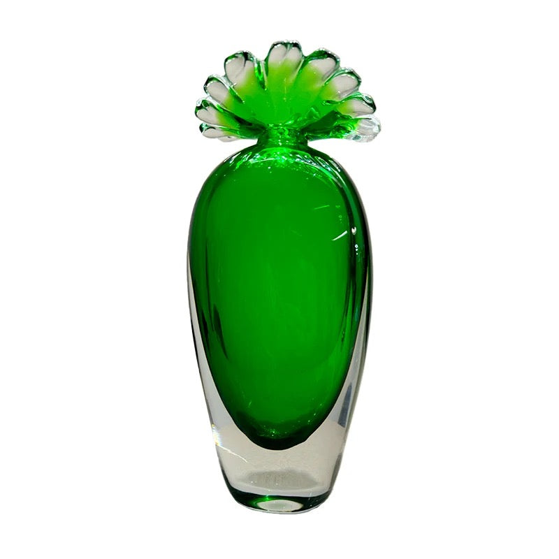 Art Deco “Sublime” Glass Sculptured Flower Vase - Inspired Design by Tiffany - 34cm Height. Bold & Beautiful.