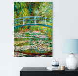 The Japanese Bridge - Painted by Claude Monet - Circa. 1899. High Quality Polyester Cotton Canvas Print. Rolled Canvas Available in 3 Sizes - Small, Medium, or Large. Stretched Canvas Option Available in One (1) Large Size - 70cm x 100cm.