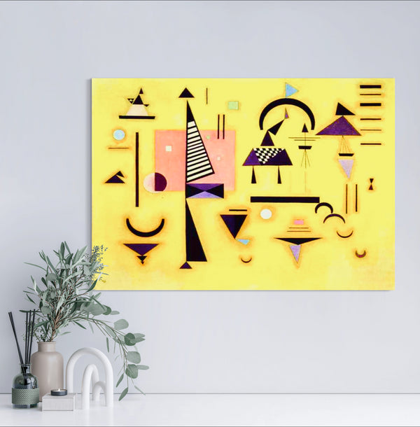 Decisive Pink - Painted by Wassily Kandinsky - Circa. 1932. High Quality Polyester Cotton Canvas Print. Ready to be Framed. Available in Two Sizes - 40cm X 60cm & 70cm x 100cm.