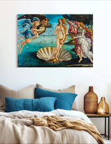 Birth of Venus - Painted by Sandro Botticelli - Circa. 1486. High Quality Polyester Cotton Canvas Print. Rolled Canvas Available in 3 Sizes - Small, Medium, or Large. Stretched Canvas Option Available in One (1) Large Size - 70cm x 100cm.