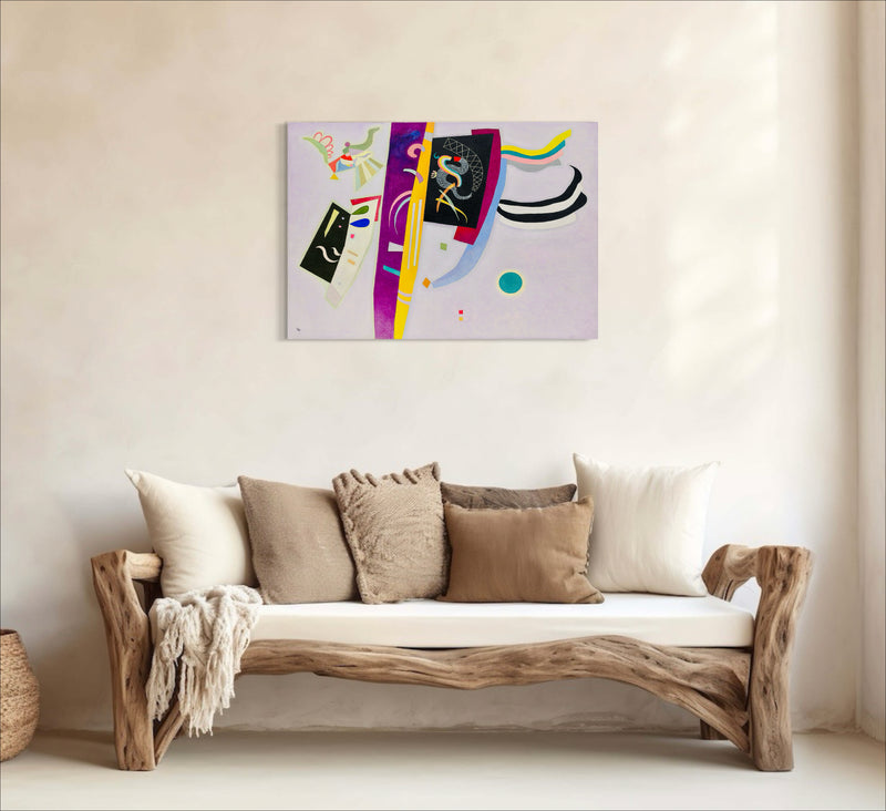 Violet & Orange - Painted by Wassily Kandinsky - Circa. 1929. High Quality Polyester Cotton Canvas Print. Ready to be Framed. Available in Two Sizes - 40cm X 60cm & 70cm x 100cm.