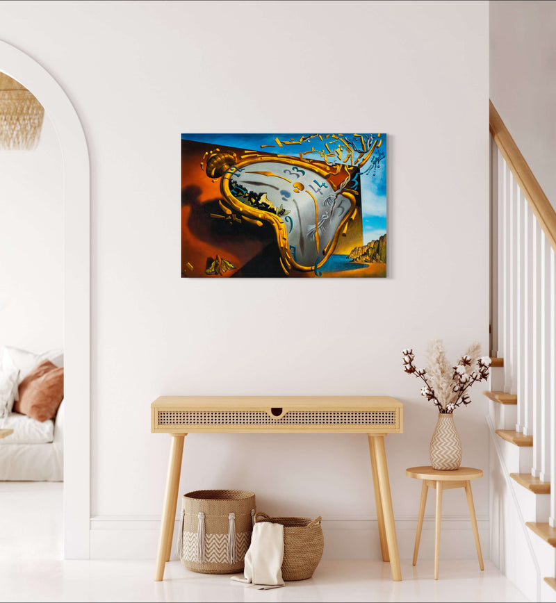 Morphed Timepiece - Painted by Salvador Dali - Circa. 1931. High Quality Polyester Cotton Canvas Print. Rolled Canvas Available in 3 Sizes - Small, Medium, or Large. Stretched Canvas Option Available in One (1) Large Size - 70cm x 100cm.