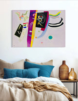 Violet & Orange - Painted by Wassily Kandinsky - Circa. 1929. High Quality Polyester Cotton Canvas Print. Ready to be Framed. Available in Two Sizes - 40cm X 60cm & 70cm x 100cm.