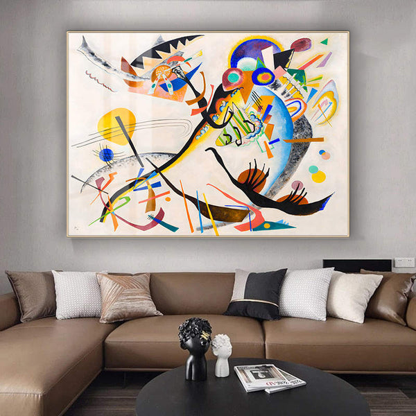 Crystal Porcelain Artwork -  ‘Blue Segment’ Painted by Wassily Kandinsky - Large Size - 80cm X 110cm Ready to Hang - Bold & Beautiful Design Statement.