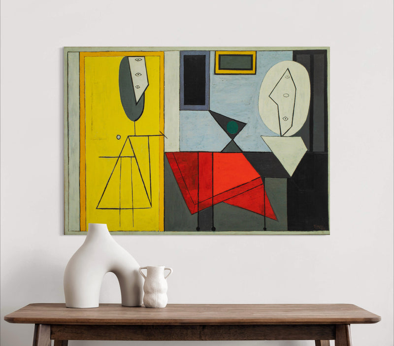 L’Atelier (The Studio) - Painted by Pablo Picasso - Circa. 1927. High Quality Polyester Cotton Canvas Print. Rolled Canvas Available in 3 Sizes - Small, Medium, or Large. Stretched Canvas Option Available in One (1) Large Size - 70cm x 100cm.