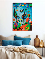 Birds - Painted by Joan Miro - Circa. 1938. High Quality Polyester Cotton Canvas Print. Ready to be Framed. Available in One Large Size. 70cm X 100cm. Stretched Canvas Option Available in One (1) Large Size - 70cm x 100.