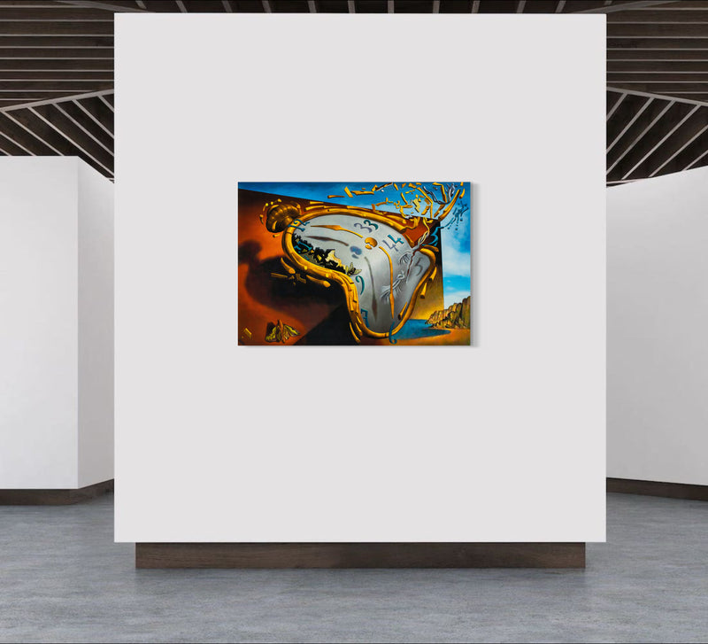 Morphed Timepiece - Painted by Salvador Dali - Circa. 1931. High Quality Polyester Cotton Canvas Print. Rolled Canvas Available in 3 Sizes - Small, Medium, or Large. Stretched Canvas Option Available in One (1) Large Size - 70cm x 100cm.