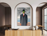 The Son of Man - Painted by Renee Margritte - Circa. 1964. High Quality Polyester Cotton Canvas Print. Ready to be Framed. Available in One Large Size. 70cm X 100cm. Stretched Canvas Option Available in One (1) Large Size - 70cm x 100