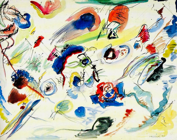 Abstract Watercolor - Painted by Wassily Kandinsky - Circa. 1910. High Quality Polyester Cotton Canvas Print. Ready to be Framed. Available in Two Sizes - 40cm X 60cm & 70cm x 100cm.