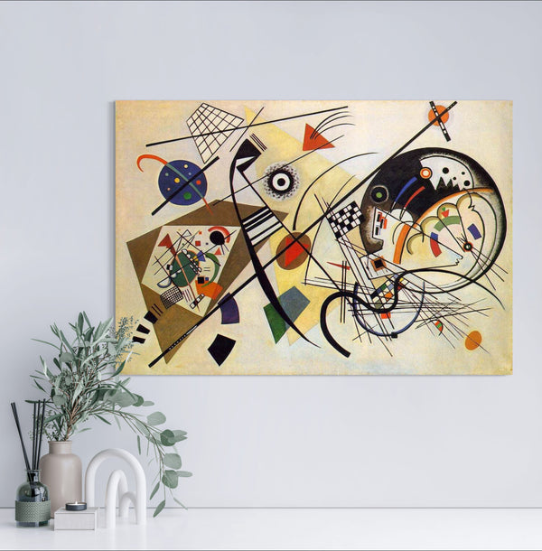 Traverse Lines - Painted by Wassily Kandinsky - Circa. 1923. High Quality Polyester Cotton Canvas Print. Ready to be Framed. Available in Two Sizes - 40cm X 60cm & 70cm x 100cm.