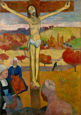 The Yellow Christ - Painted by Paul Gaugin - Circa. 1964. High Quality Polyester Cotton Canvas Print. Ready to be Framed. Available in One Large Size. 70cm X 100cm. Stretched Canvas Option Available in One (1) Large Size - 70cm x 100.