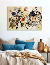 Traverse Lines - Painted by Wassily Kandinsky - Circa. 1923. High Quality Polyester Cotton Canvas Print. Ready to be Framed. Available in Two Sizes - 40cm X 60cm & 70cm x 100cm.