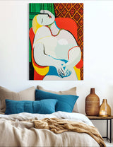 The Dream (Le Reve) - Painted by Pablo Picasso - Circa. 1932. High Quality Polyester Cotton Canvas Print. Rolled Canvas Available in 3 Sizes - Small, Medium, or Large. Stretched Canvas Option Available in One (1) Large Size - 70cm x 100cm.