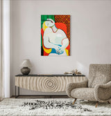 The Dream (Le Reve) - Painted by Pablo Picasso - Circa. 1932. High Quality Polyester Cotton Canvas Print. Rolled Canvas Available in 3 Sizes - Small, Medium, or Large. Stretched Canvas Option Available in One (1) Large Size - 70cm x 100cm.