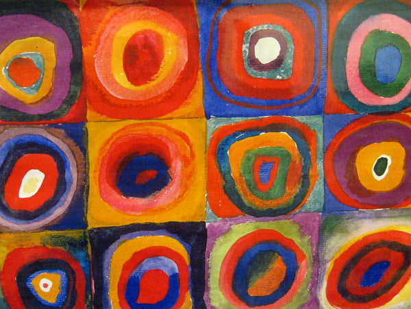 Color Study: Squares with Concentric Circles - Painted by Wassily Kandinsky- Circa. 1925. High Quality Canvas Print. Ready to be Framed or Mounted. Available in One Large Size. 60cm X 90cm.