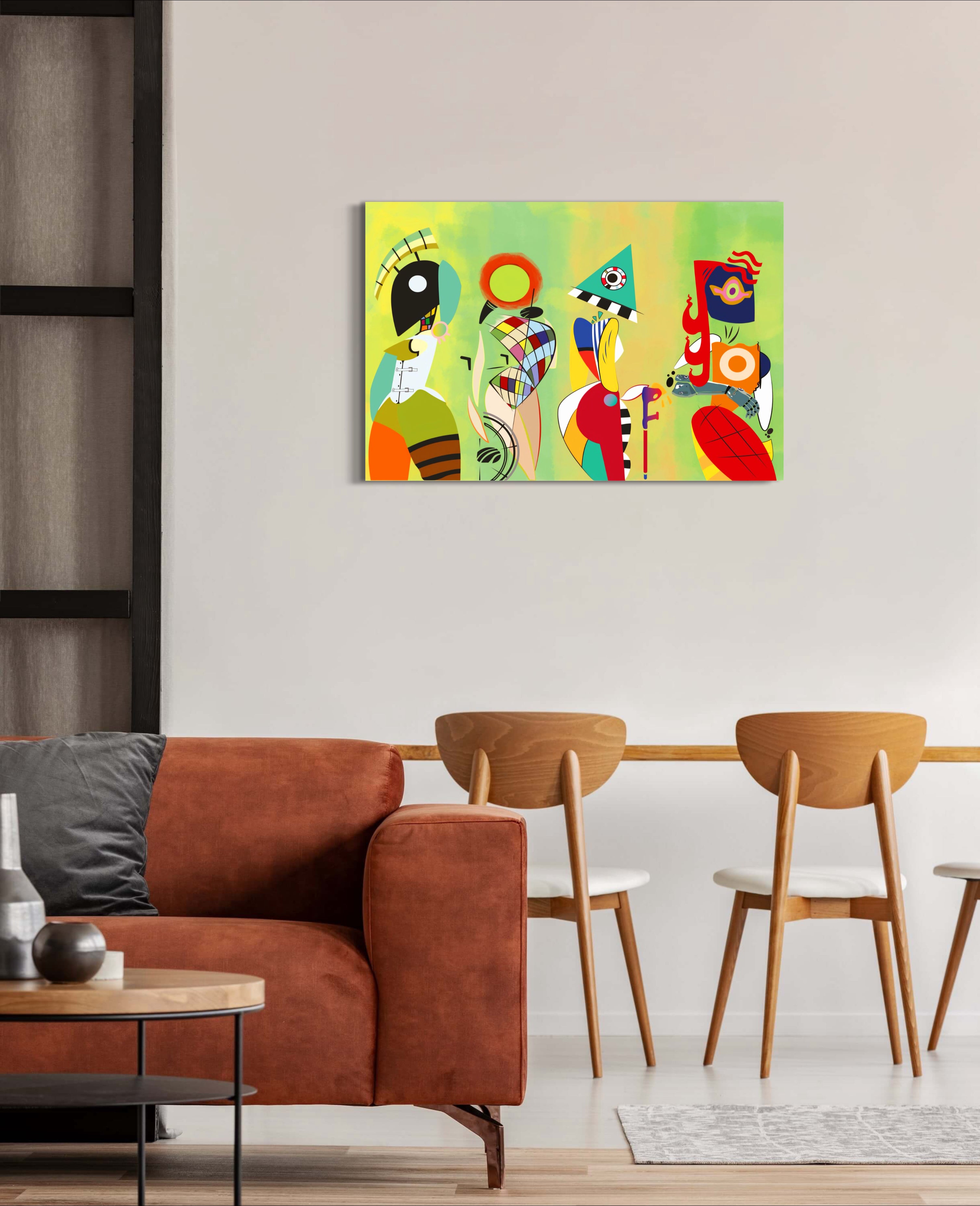 Las Musas Work of Art - Painted by Wassily Kandinsky - Circa. 1925. High Quality Polyester Cotton Canvas Print. Ready to be Framed. Available in One Large Size. 60cm X 90cm.