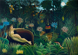 The Dream - Painted by Henri Rousseau - Circa. 1910. High Quality Polyester Cotton Canvas Print. Ready to be Framed or Mounted. Available in One Large Size. 70cm X 100cm. Stretched Canvas Option Available in One (1) Large Size - 70cm x 100cm.