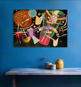 Composition X - Painted by Wassily Kandinsky - Circa. 1939. High Quality Polyester Cotton Canvas Print. Ready to be Framed or Mounted. Available in One Large Size. 70cm X 100cm. Stretched Canvas Option Available in One (1) Large Size - 70cm x 100cm.