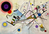 Composition VIII- Painted by Wassily Kandinsky - Circa. 1923. High Quality Polyester Cotton Canvas Print. Ready to be Framed. Available in One Large Size. 70cm X 100cm. Stretched Canvas Option Available in One (1) Large Size - 70cm x 100cm