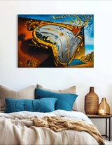 Morphed Timepiece - Painted by Salvador Dali - Circa. 1931. High Quality Polyester Cotton Canvas Print. Rolled Canvas Available in 3 Sizes - Small, Medium, or Large. Stretched Canvas Option Available in One (1) Large Size - 70cm x 100cm.