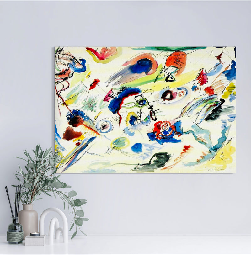 Abstract Watercolor - Painted by Wassily Kandinsky - Circa. 1910. High Quality Polyester Cotton Canvas Print. Ready to be Framed. Available in Two Sizes - 40cm X 60cm & 70cm x 100cm.