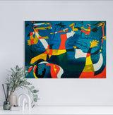 Hirondelle Amour - Painted by Joan Miro - Circa. 1933. High Quality Polyester Cotton Canvas Print. Ready to be Framed or Mounted. Available in 3 Sizes - Small - Medium or Large.