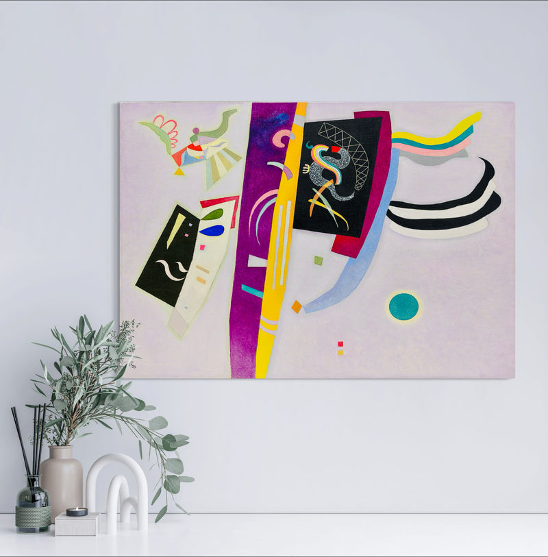 Violet & Orange - Painted by Wassily Kandinsky - Circa. 1929. High Quality Polyester Cotton Canvas Print. Ready to be Framed. Available in Two Sizes - 40cm X 60cm & 70cm x 100cm.