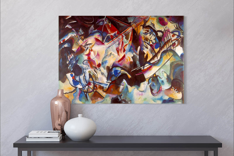 Composition VI- Painted by Wassily Kandinsky - Circa. 1913. High Quality Polyester Cotton Canvas Print. Ready to be Framed. Available in Two Sizes - 40cm X 60cm & 70cm x 100cm.