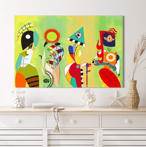 Las Musas Work of Art - Painted by Wassily Kandinsky - Circa. 1925. High Quality Polyester Cotton Canvas Print. Ready to be Framed. Available in One Large Size. 60cm X 90cm.