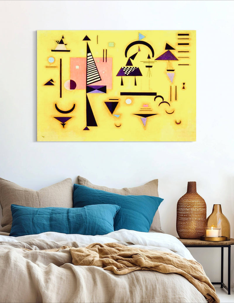 Decisive Pink - Painted by Wassily Kandinsky - Circa. 1932. High Quality Polyester Cotton Canvas Print. Ready to be Framed. Available in Two Sizes - 40cm X 60cm & 70cm x 100cm.