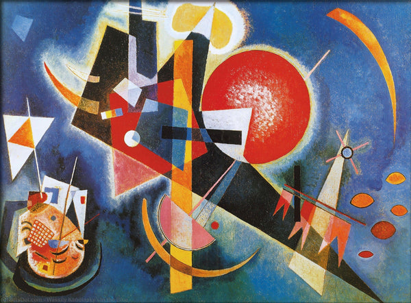 In Blue - Painted by Wassily Kandinsky- Circa. 1925. High Quality Canvas Print. Ready to be Framed or Mounted. Available in One Large Size. 60cm X 90cm.