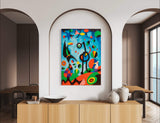 Birds - Painted by Joan Miro - Circa. 1938. High Quality Polyester Cotton Canvas Print. Ready to be Framed. Available in One Large Size. 70cm X 100cm. Stretched Canvas Option Available in One (1) Large Size - 70cm x 100.