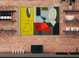 L’Atelier (The Studio) - Painted by Pablo Picasso - Circa. 1927. High Quality Polyester Cotton Canvas Print. Rolled Canvas Available in 3 Sizes - Small, Medium, or Large. Stretched Canvas Option Available in One (1) Large Size - 70cm x 100cm.