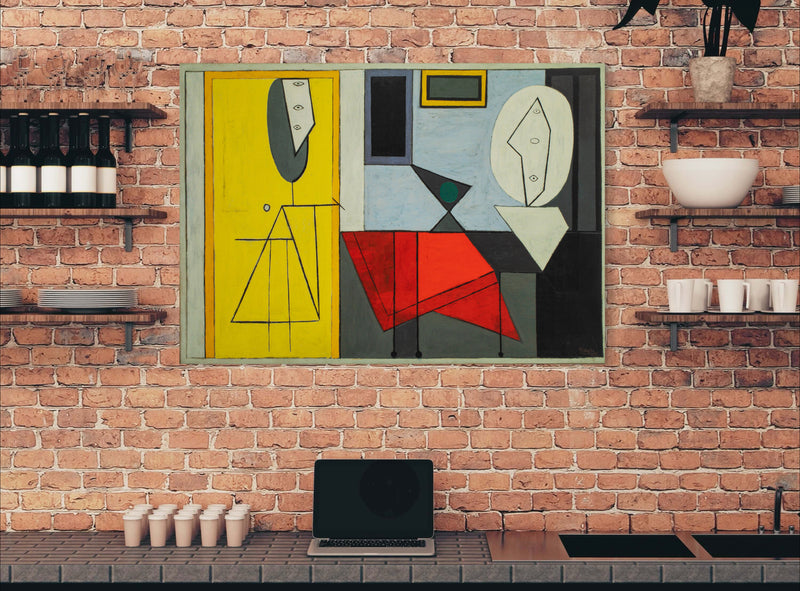 L’Atelier (The Studio) - Painted by Pablo Picasso - Circa. 1927. High Quality Polyester Cotton Canvas Print. Rolled Canvas Available in 3 Sizes - Small, Medium, or Large. Stretched Canvas Option Available in One (1) Large Size - 70cm x 100cm.