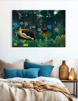 The Dream - Painted by Henri Rousseau - Circa. 1910. High Quality Polyester Cotton Canvas Print. Ready to be Framed or Mounted. Available in One Large Size. 70cm X 100cm. Stretched Canvas Option Available in One (1) Large Size - 70cm x 100cm.