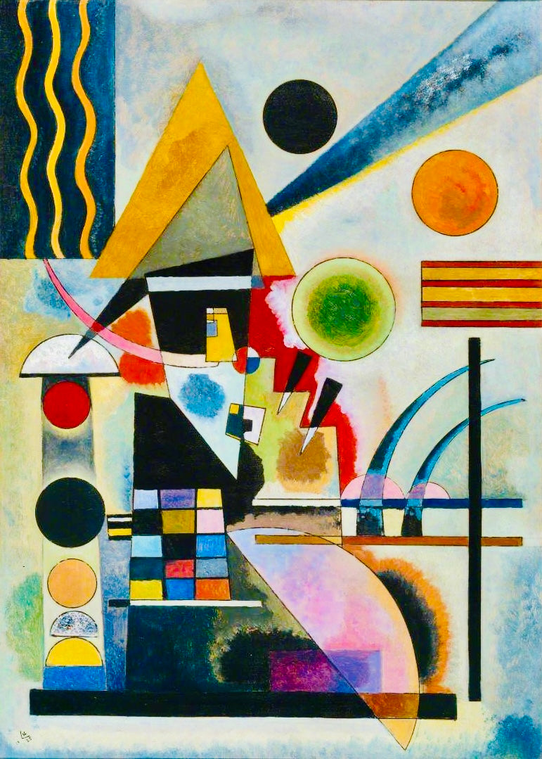 Swinging or Shaking - Painted by Wassily Kandinsky - Circa. 1925. High Quality Polyester Cotton Canvas Print. Ready to be Framed. Available in Two Sizes - 40cm X 60cm & 70cm x 100cm.