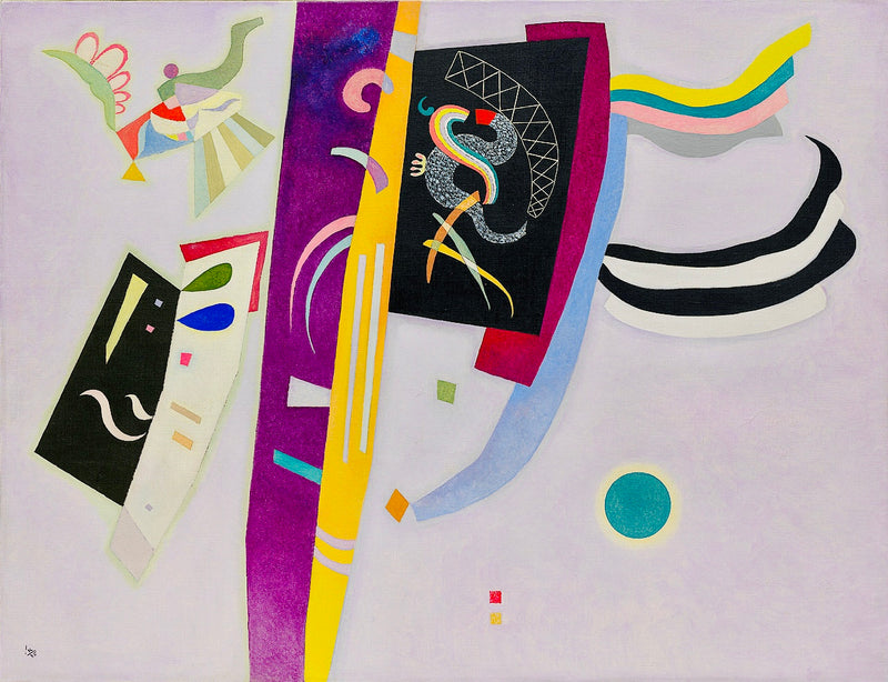 Violet & Orange - Painted by Wassily Kandinsky - Circa. 1929. High Quality Polyester Cotton Canvas Print. Ready to be Framed. Available in Two Sizes - 40cm X 60cm & 70cm x 100cm.