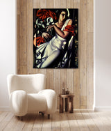 Portrait of Ira Perrot by Tamara de Lempicka Circa. 1930. High Quality 'Stretched' Polyester Cotton Canvas Print. Mounted on Wooden Inner Frame. Ready to Hang. Available in One (1) Large Size - 70cm x 100cm.