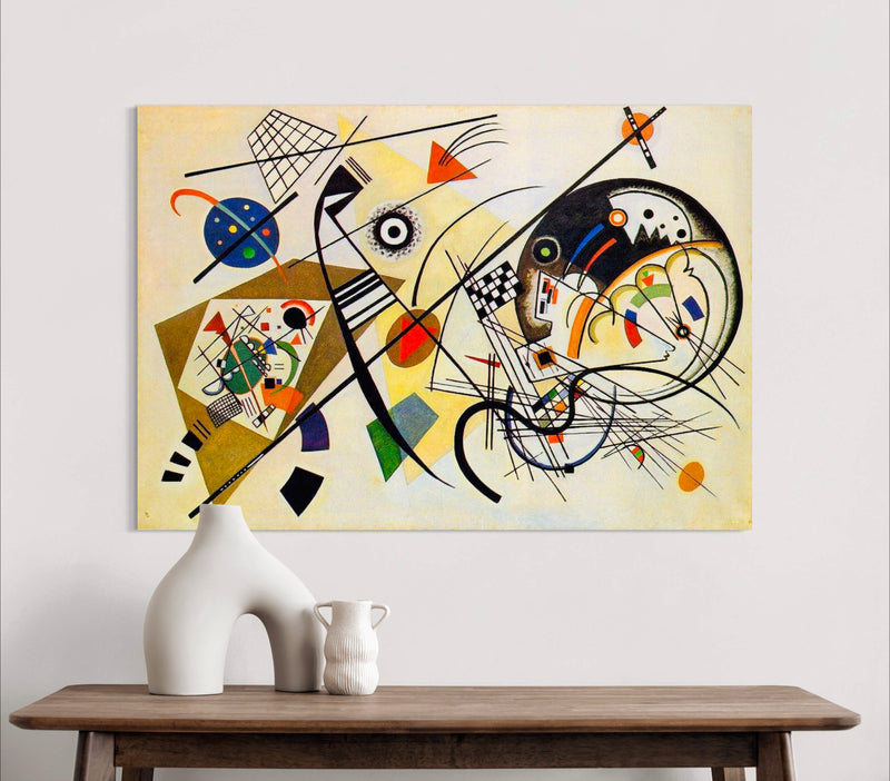 Traverse Lines - Painted by Wassily Kandinsky - Circa. 1923. High Quality Polyester Cotton Canvas Print. Ready to be Framed. Available in Two Sizes - 40cm X 60cm & 70cm x 100cm.