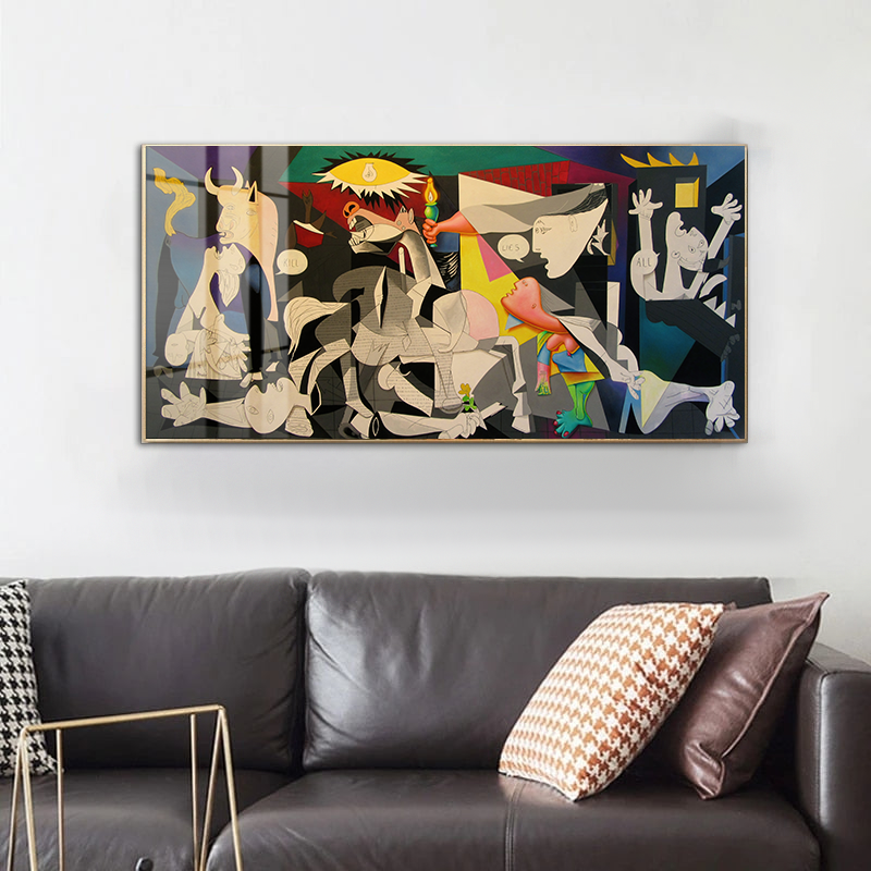 Crystal Porcelain Artwork - ‘Guernica’ Painted by Pablo Picasso - Extra Large Size - 80cm X 160cm. Ready to Hang. - Circa. 1937. Bold & Beautiful Design Statement.